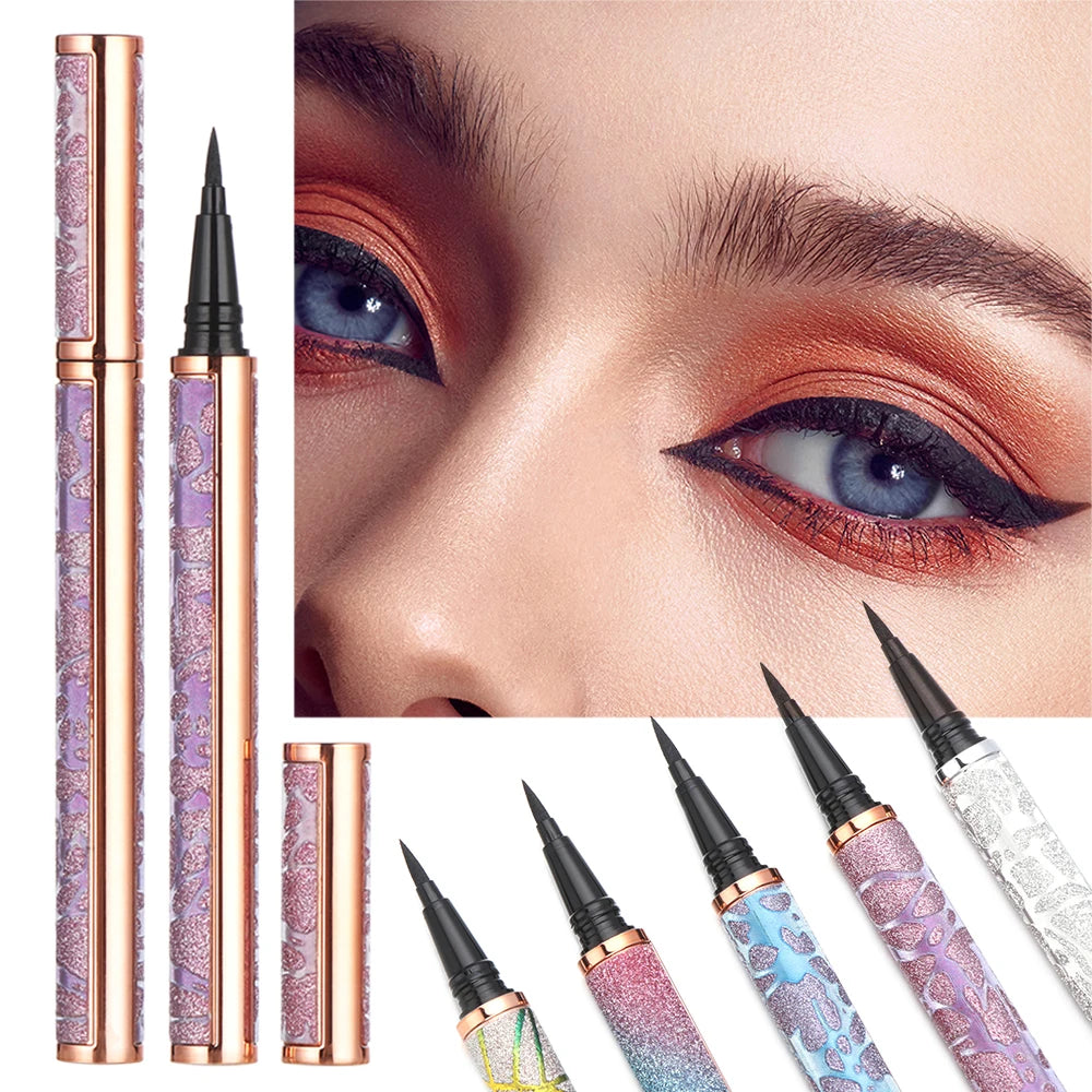 Upgraded Self-Adhesive Eyeliner Magic Lash Glue Eyeliner Pen 2 in 1 Colorful Adhsive Liner No Glue Magnetic Needed Waterproof Ey